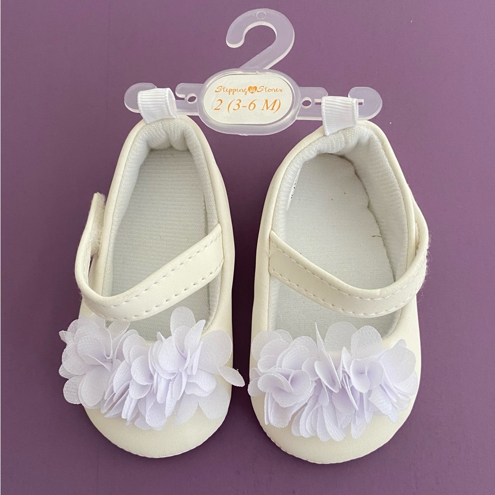 White Baby Walker Shoes with Delicate Ruffles